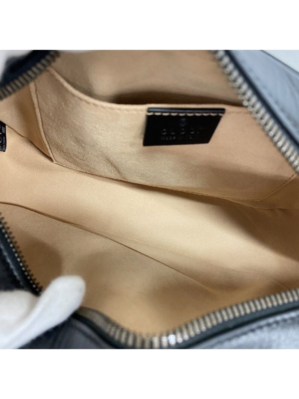 Gucci Shoulder Bag GG Marmont Leather Black Gold - Picture 4 of 7